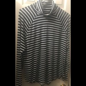 Old Navy Black & White Stripe Stretch Long Sleeve Turtleneck - New With …